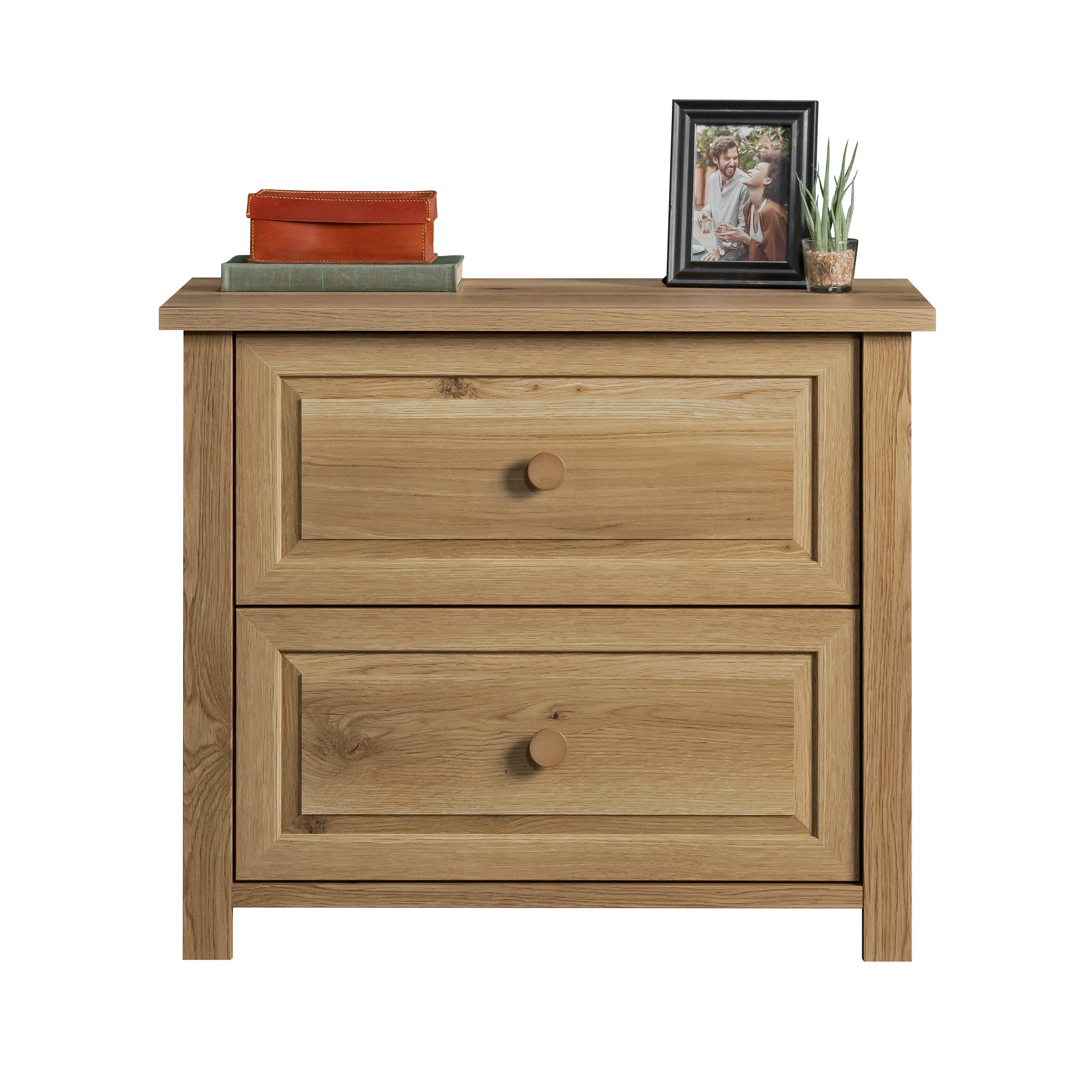 Lateral File with Farmhouse Style, Brown finish