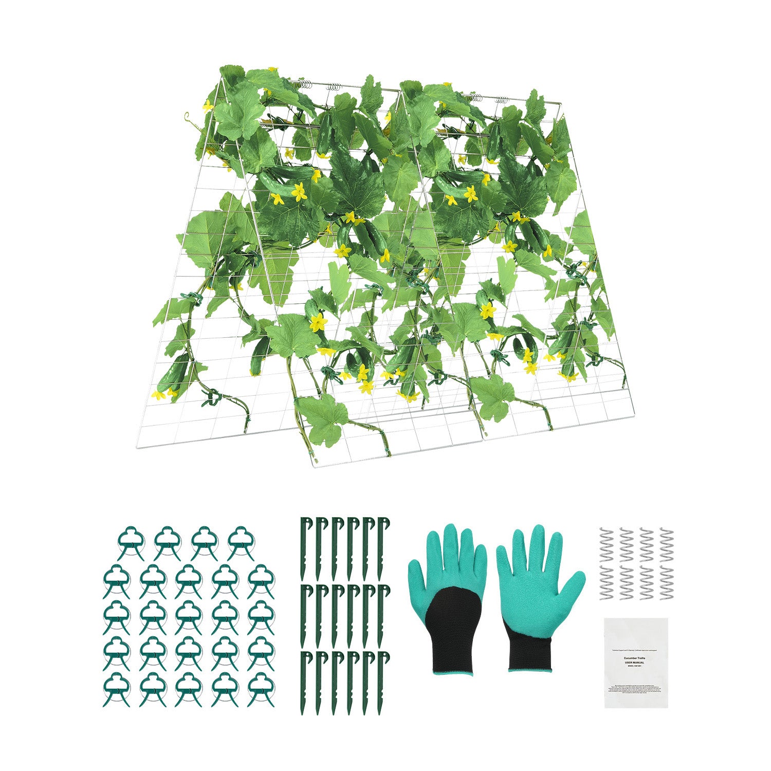 A-Frame Cucumber Trellis 35" x 55" Foldable Metal Garden Trellis