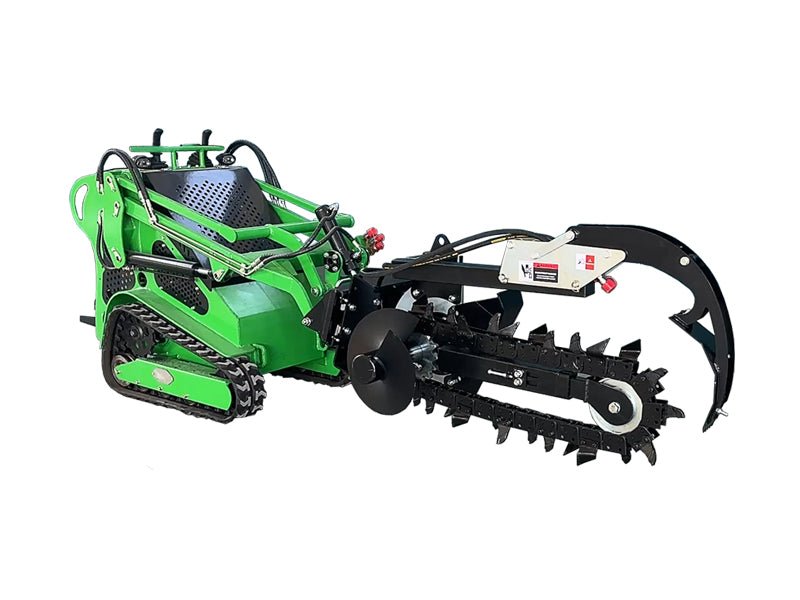 Skid Steer Trenchers Attachment with Adjustable Depth Control Foot, Universal Mount Plate - HomeDIYer