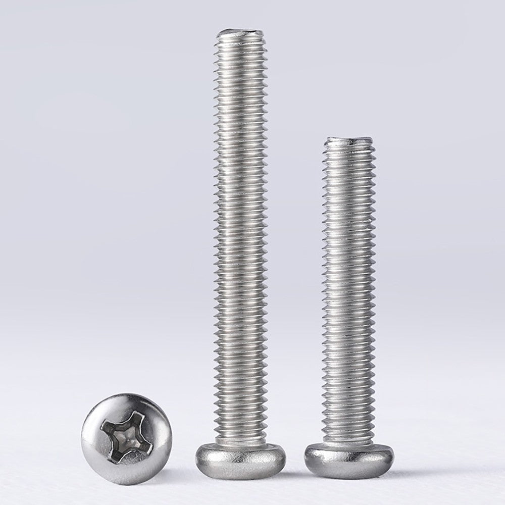M4 M5 M6 M8 M10 Pan Head Phillips Machine Screws – A2 Stainless Steel (304), DIN 7985