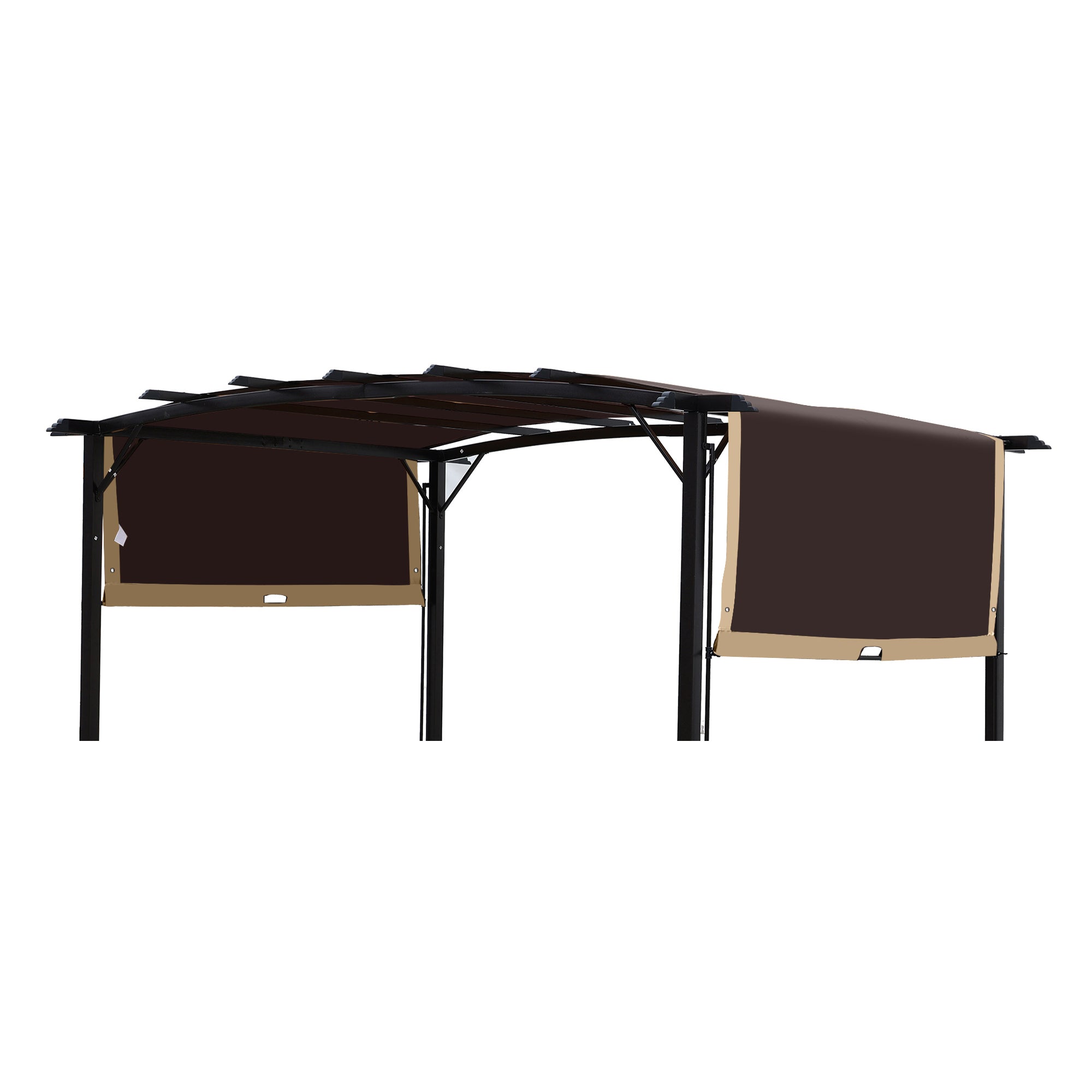 12x9 FT Curved Pergola Replacement Canopy Cover, UV-Resistant Polyester, Brown