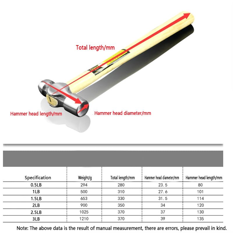Ball Pein Hammer Wooden Handle - HomeDIYer