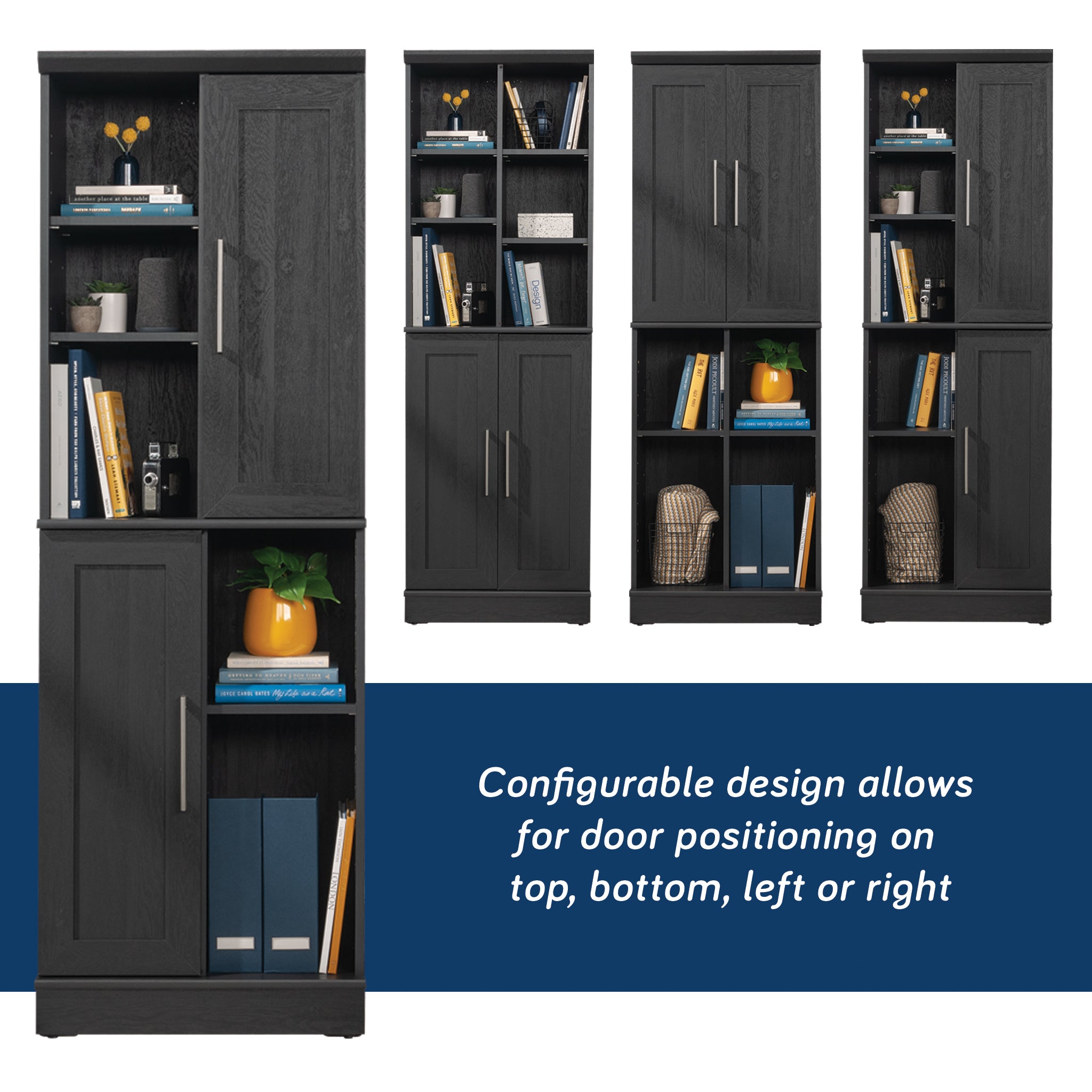 Storage Cabinet with Multipurpose Storage, Black Brown finish