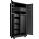 71in Rolling Metal Storage Locker Cabinet with Lockable Doors, Adjustable Shelves, Black