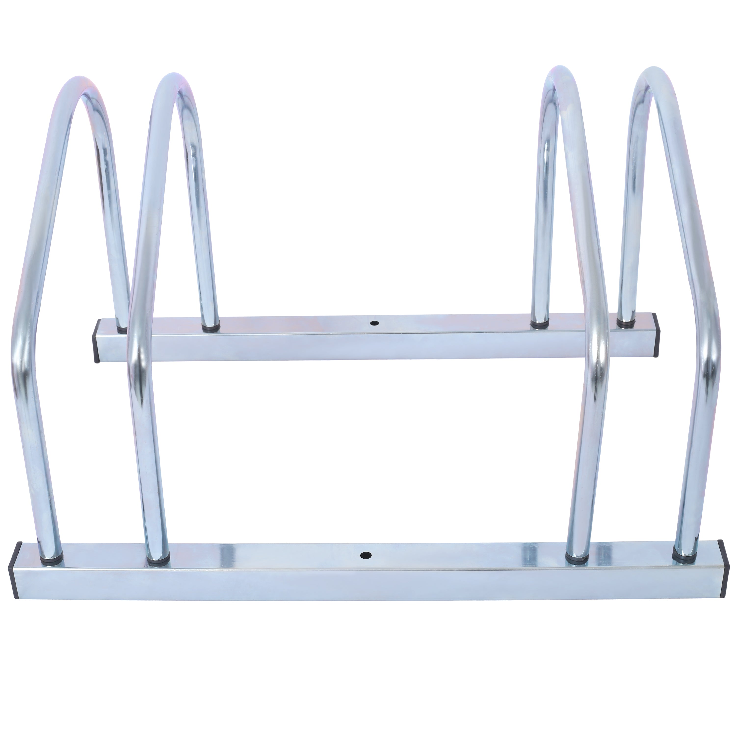 2-Bike Floor Stand – Heavy-Duty Garage Bike Parking Rack, Indoor/Outdoor, Fits 22-28" Wheels, Galvanized Steel