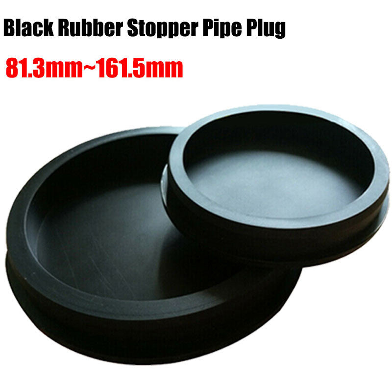 Black PVC Pipe Plug End Cap for 81.3mm-161.5mm holes - industrial hole cover