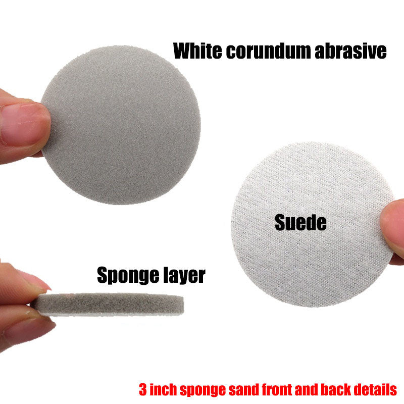 3" 75mm Sponge Foam Hook Loop Sandpaper Wet / Dry Sanding Pad Disc 300#-3000#