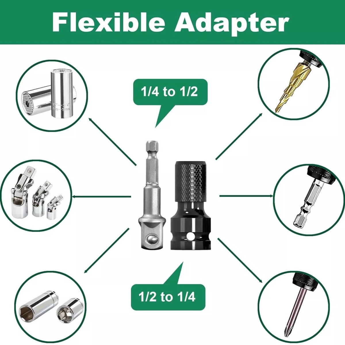 11PCS impact wrench socket 1/2” 10mm - 24mm socket set Socket set - HomeDIYer
