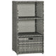 Outsunny Valet Pool Towel Rack, Waterproof PE Plastic Rattan Wicker Storage Organizer, Indoor Outdoor Spa, and Hot Tub Accessory Storage, 2 Shelves, 1 Basket Drawer, Gray