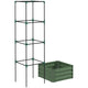 Galvanized Raised Garden Bed 24x24in with Trellis Tomato Cage, Green