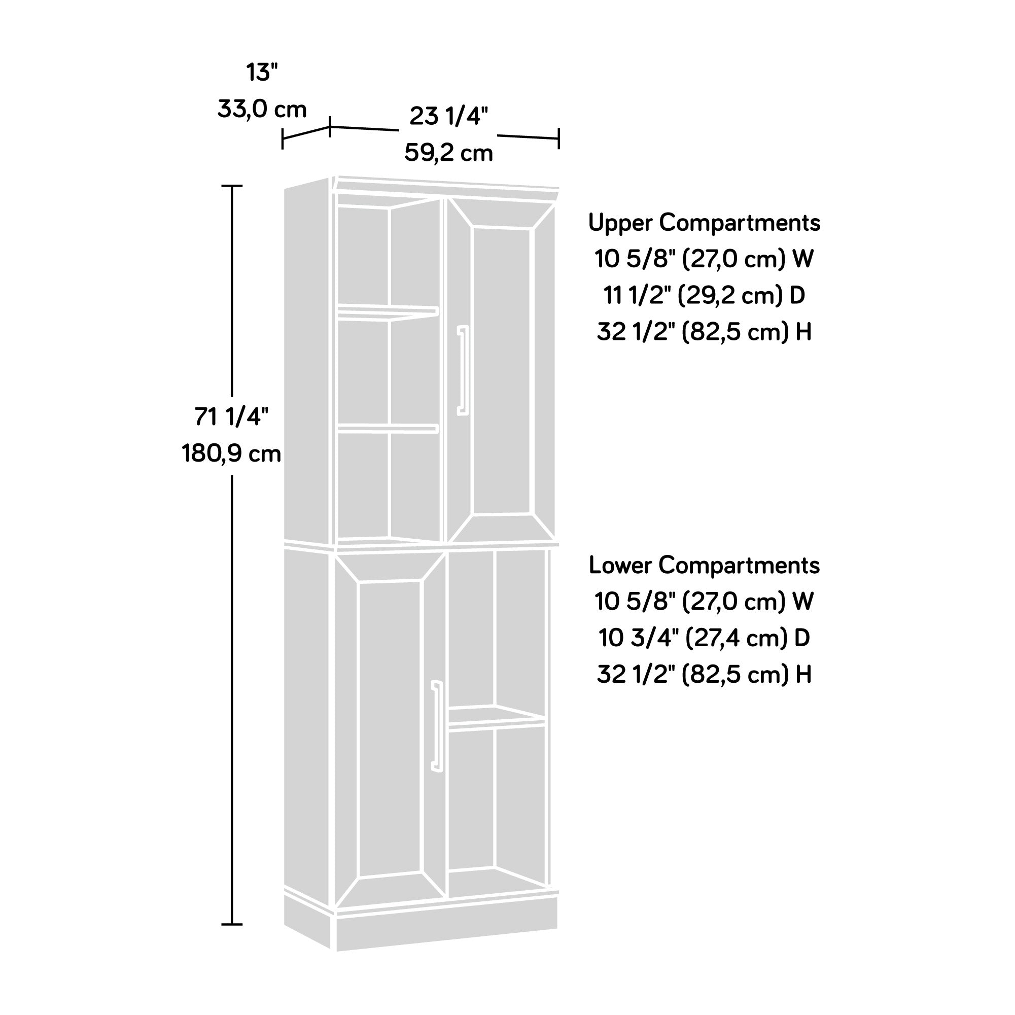 Storage Cabinet with Multipurpose Storage, Black Brown finish