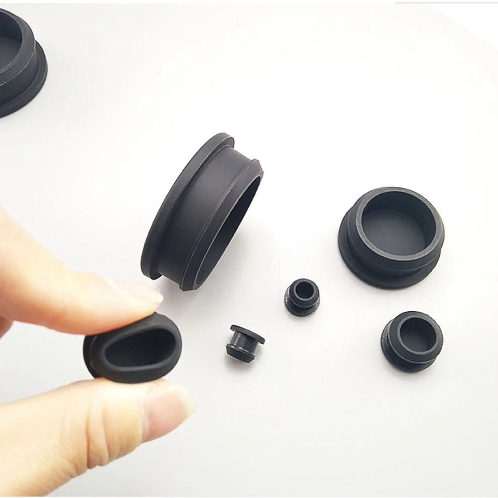 Black Snap - On Hole Plug Silicone Rubber Blanking Seal Bung Pipe Tube 2.5mm - 50mm - HomeDIYer