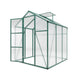 6ft x 6ft Heavy‑Duty Aluminum Walk‑In Greenhouse — Wind‑Resistant Polycarbonate Panels with Raised Base & Drainage System Green