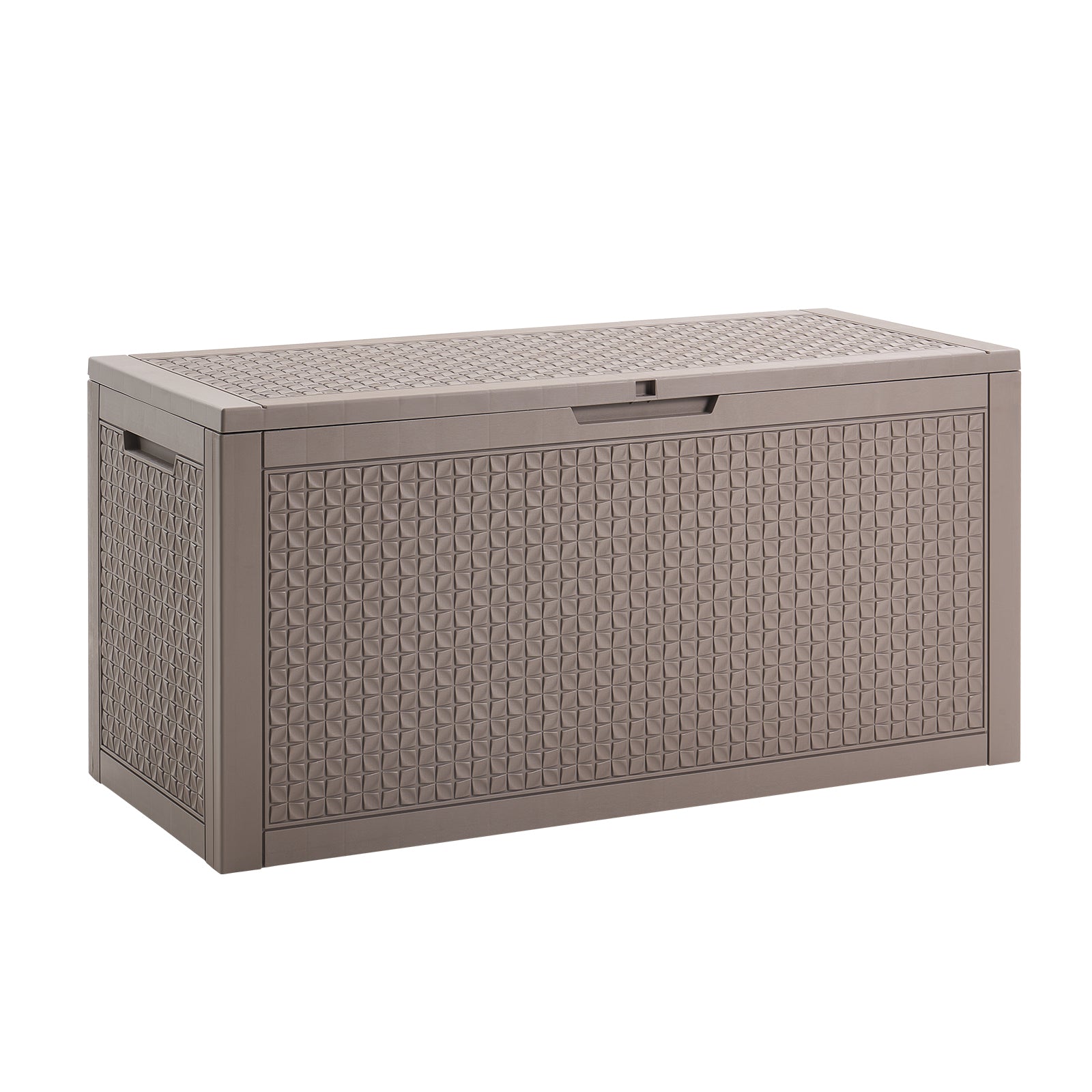 Outdoor Storage Box, 100 Gallon Resin Deck Box, Backyard Outside Toy and Towel Storage Cabinet Waterproof, for Patio Furniture Cushions, Garden Tools, Pool Supplies & Package Delivery (Grey)