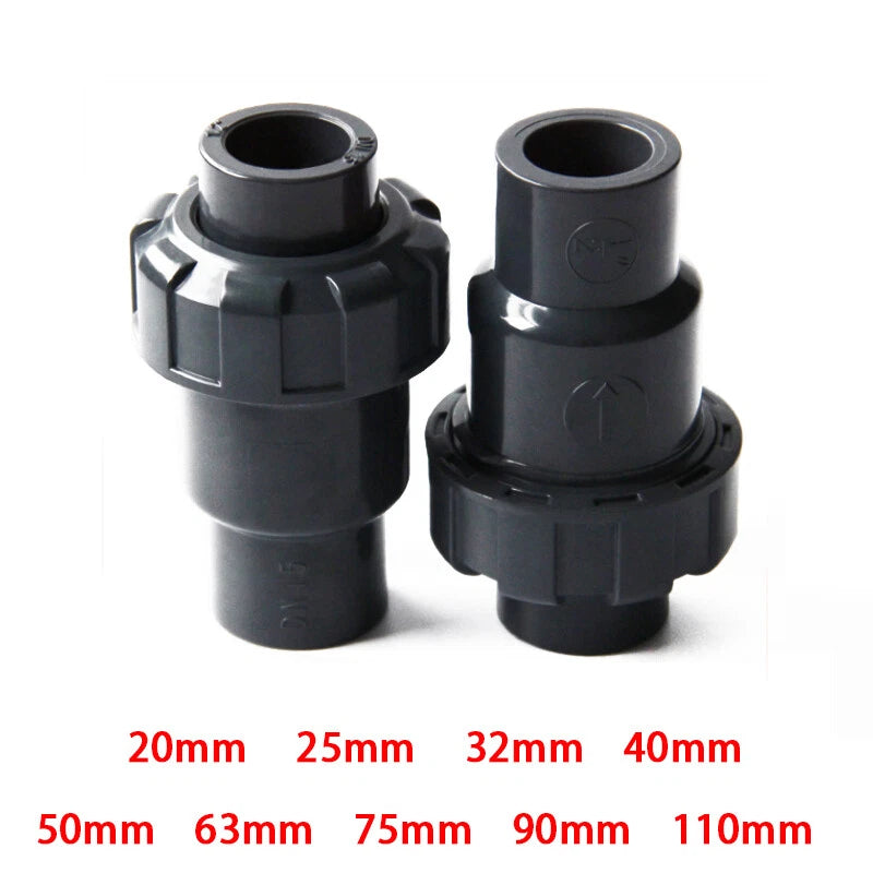 UPVC One Way Non Return Flap Ball Check Valve Pipe Fittings I.D 20 25 32 40mm ﻿