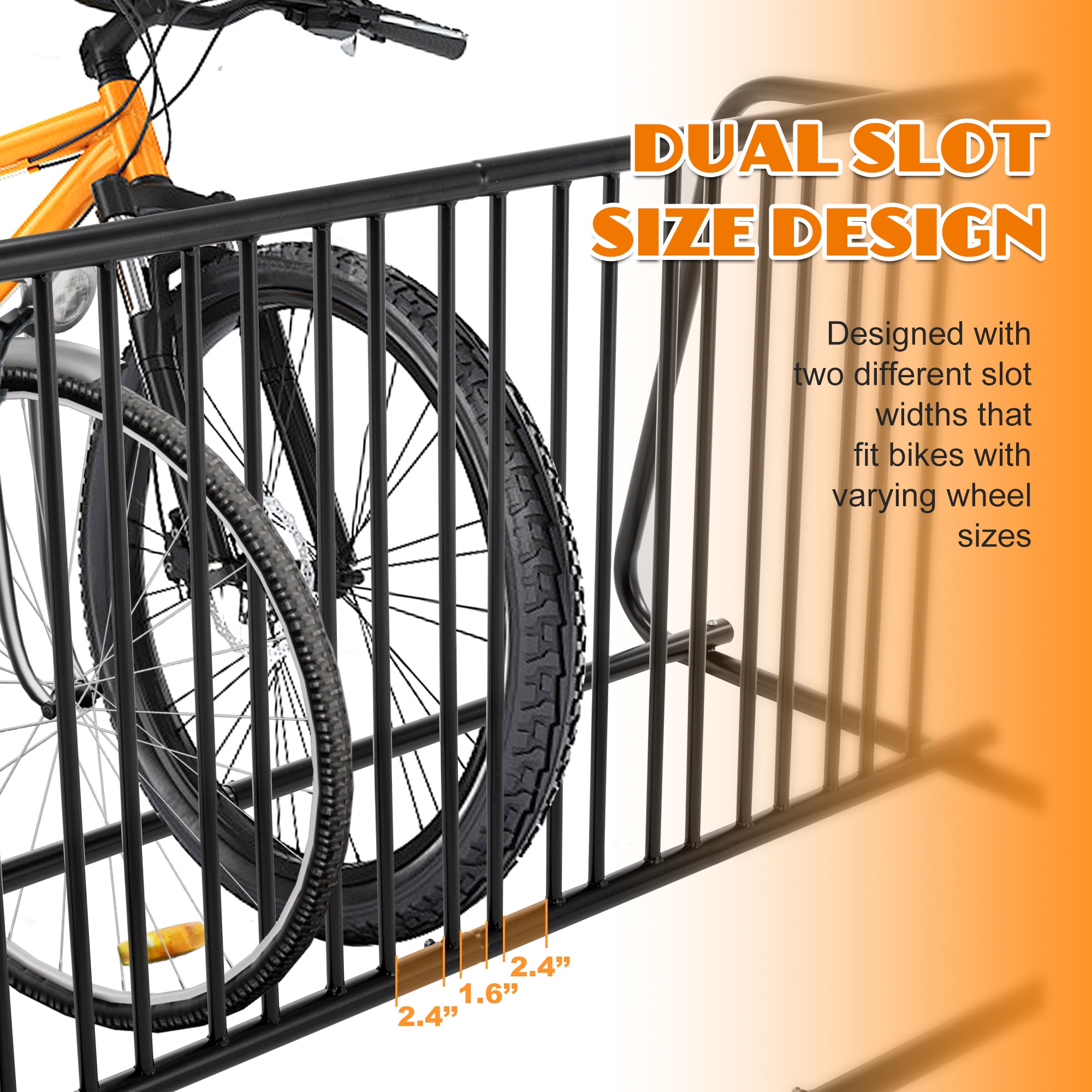 10-Bike Floor Bike Rack – Heavy-Duty Freestanding Metal Bicycle Storage for Garage, Storefront & School