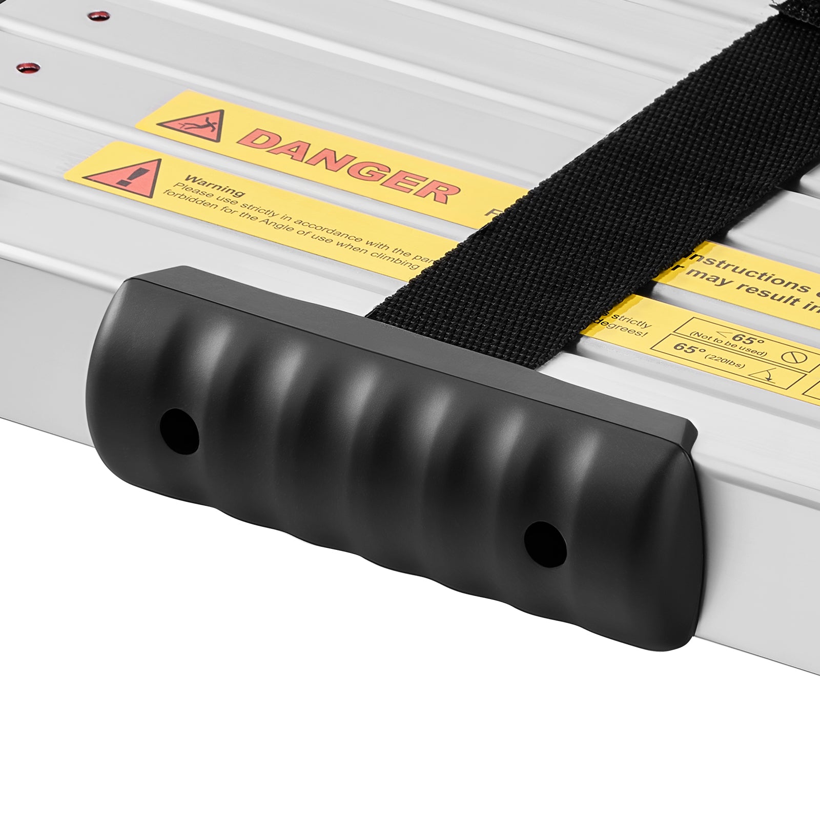 12.5FT Telescoping Aluminum Ladder — 330 lb Capacity, One‑Touch Retraction, Widened Steps, Silver