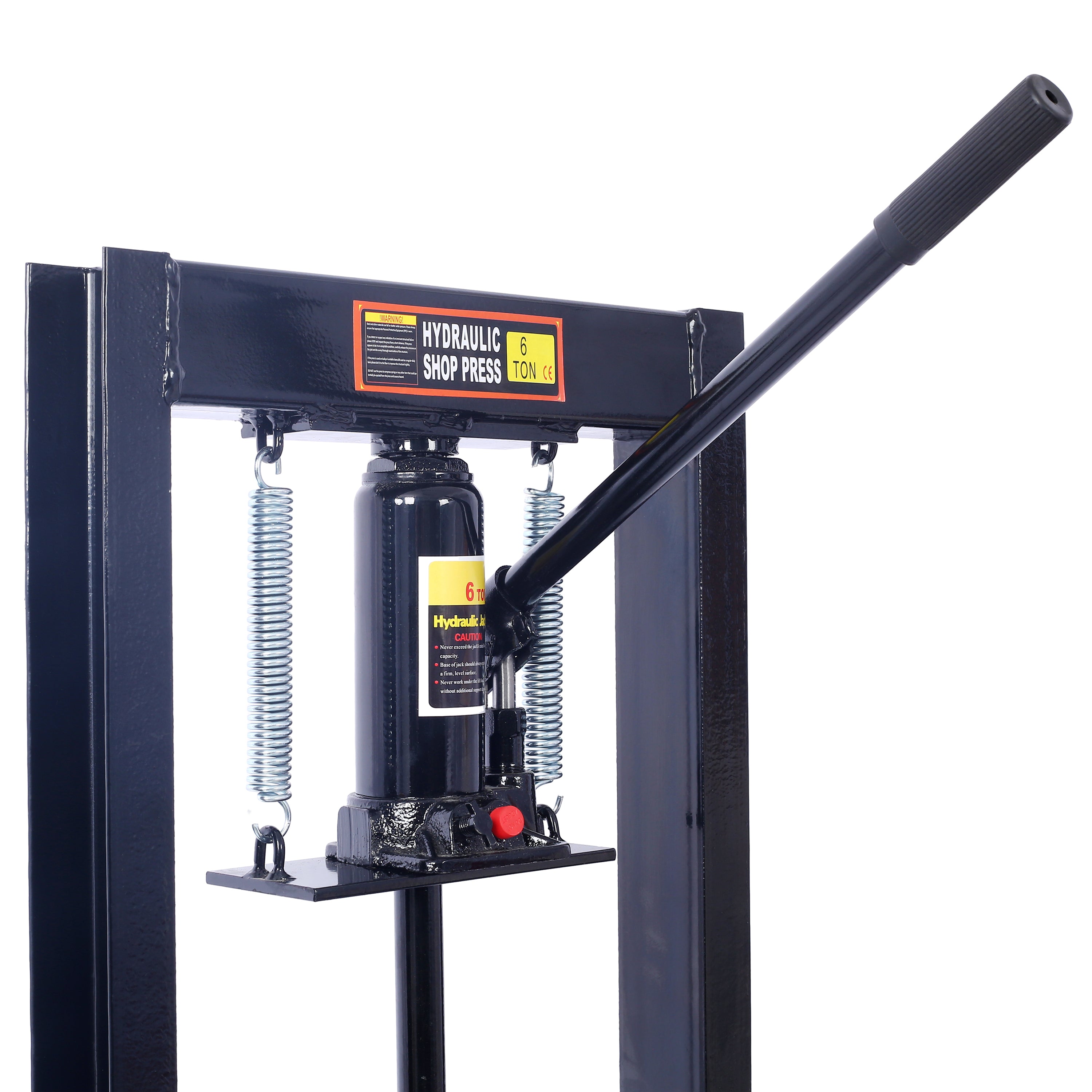 Hydraulic 6 Ton H-Frame Garage Floor Adjustable Shop Press with Plates, 6T, black