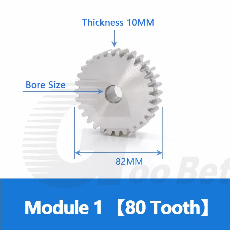 Spur Gear Module 1 Stainless Steel 12-120 Tooth Motor Pinion Flat Gear Precision