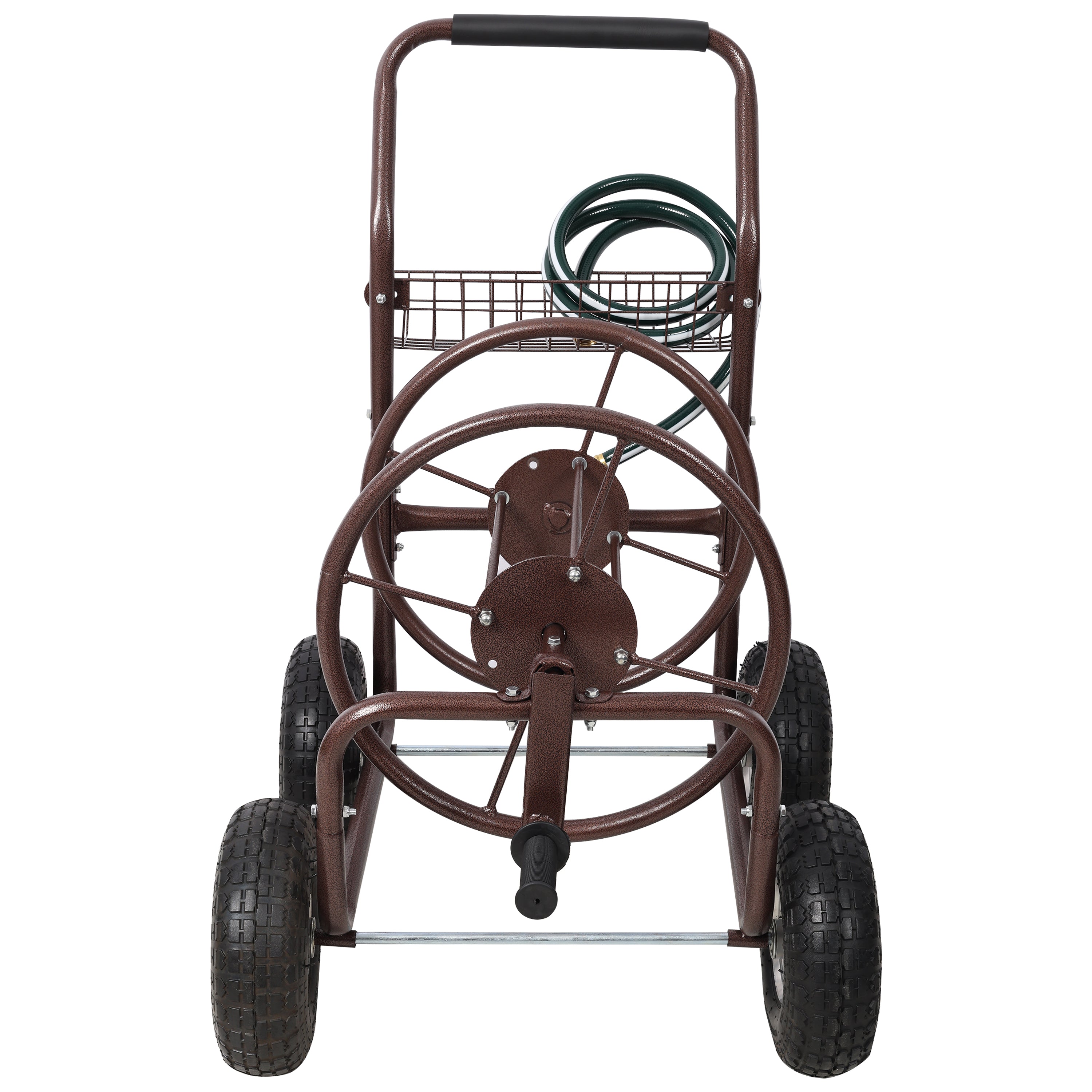 Expressions Metal Hose Reel Cart with Wheels - Heavy Duty Hose Caddie - 250 Ft Hose Capacity