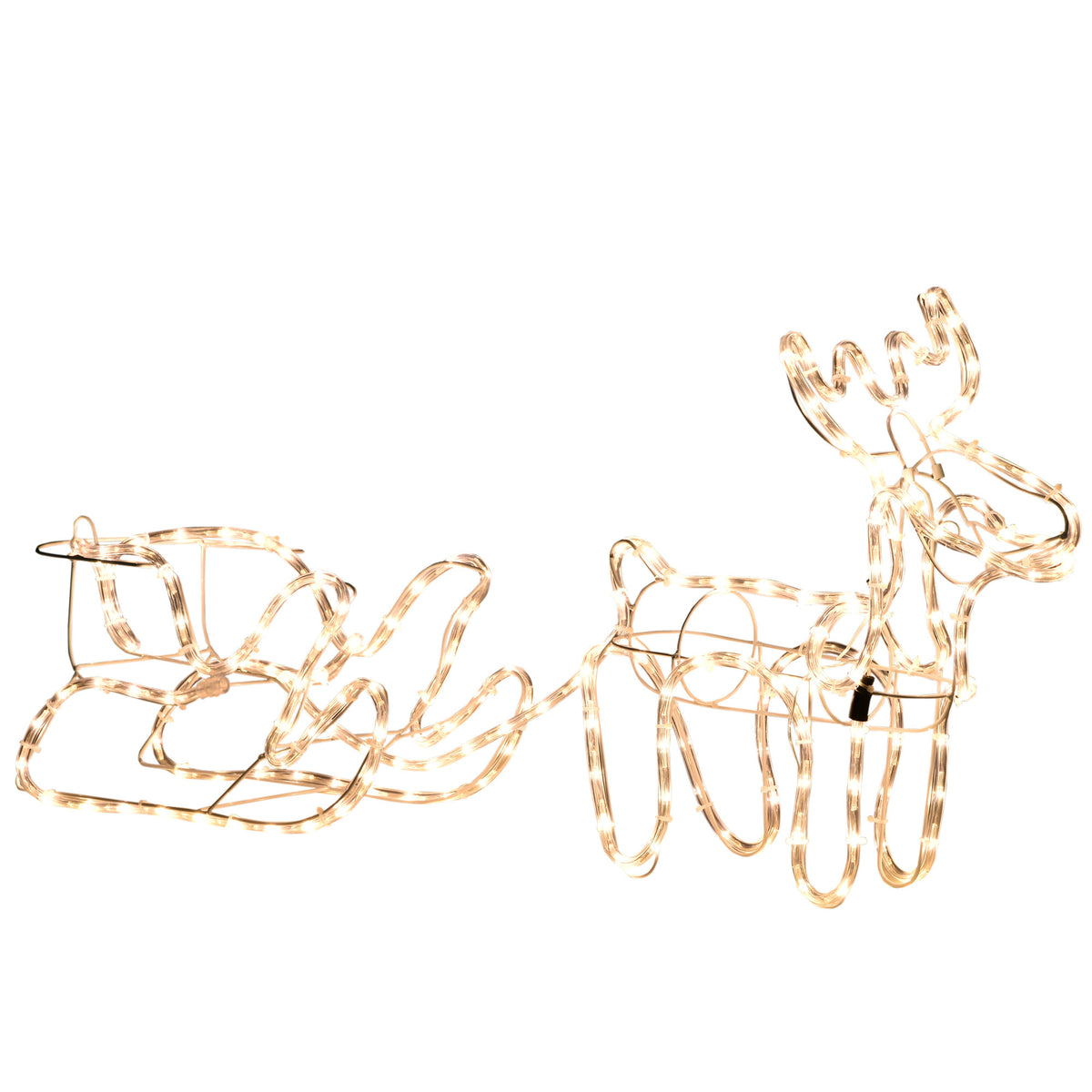 LED Reindeer & Sleigh Outdoor Christmas Decoration 192 Warm LEDs IP44 | HomeDIYer