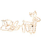 LED Reindeer Sleigh Outdoor Christmas Decoration 192 Warm LEDs IP44 Steel Frame