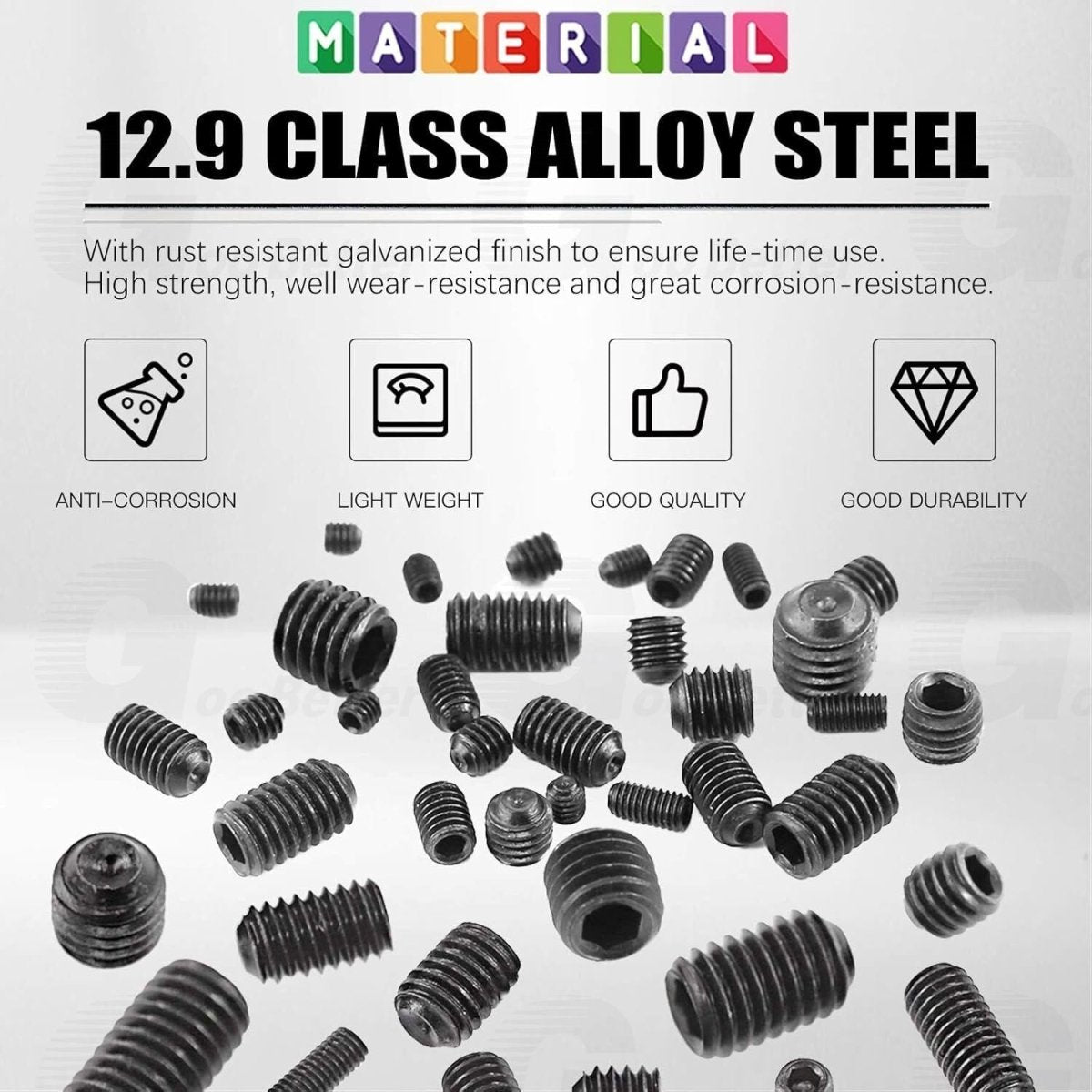 370pcs Black Allen Head Socket Hex Grub Screw Set Screw Assortment Kit Allen Key - HomeDIYer