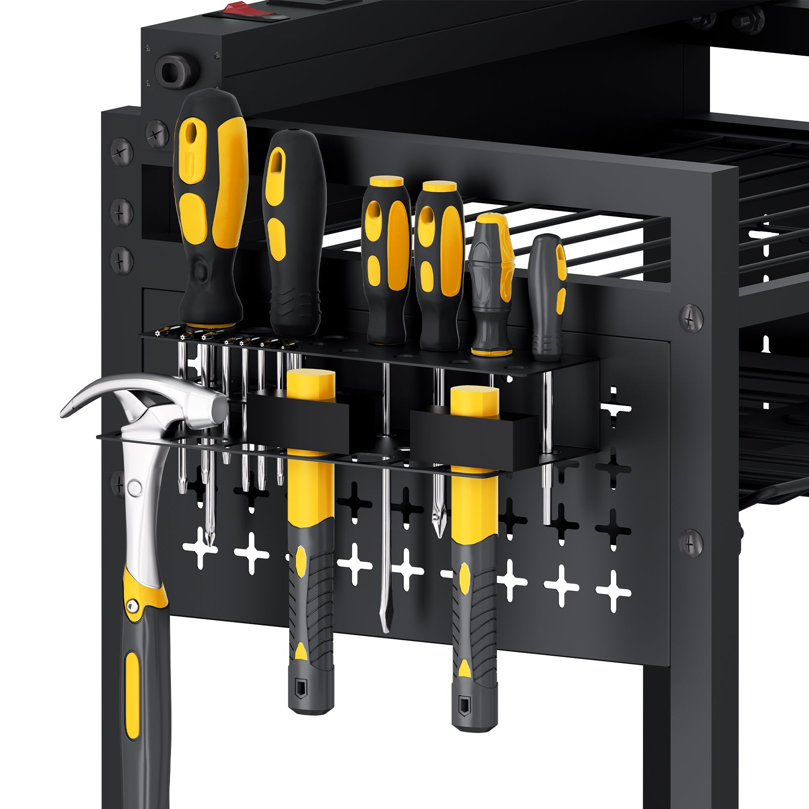 5-tier Tool Organizer Cart with Charging Station Garage Cart on Wheels