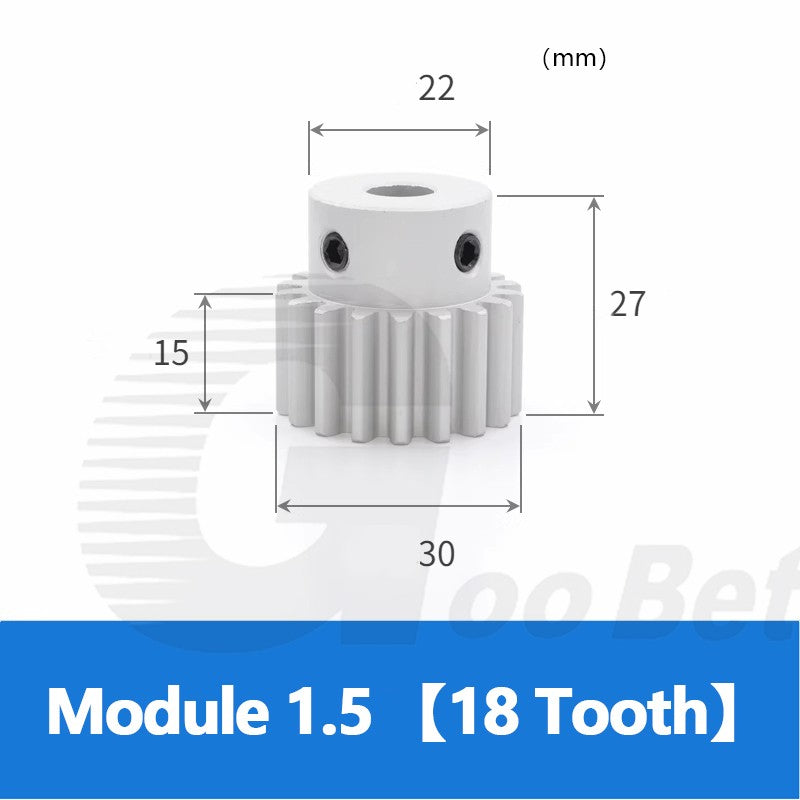 Spur Gear Aluminium Mod 1.5 with Hub 12- 32 Tooth Pinion Motor Gear Bore 6-20mm