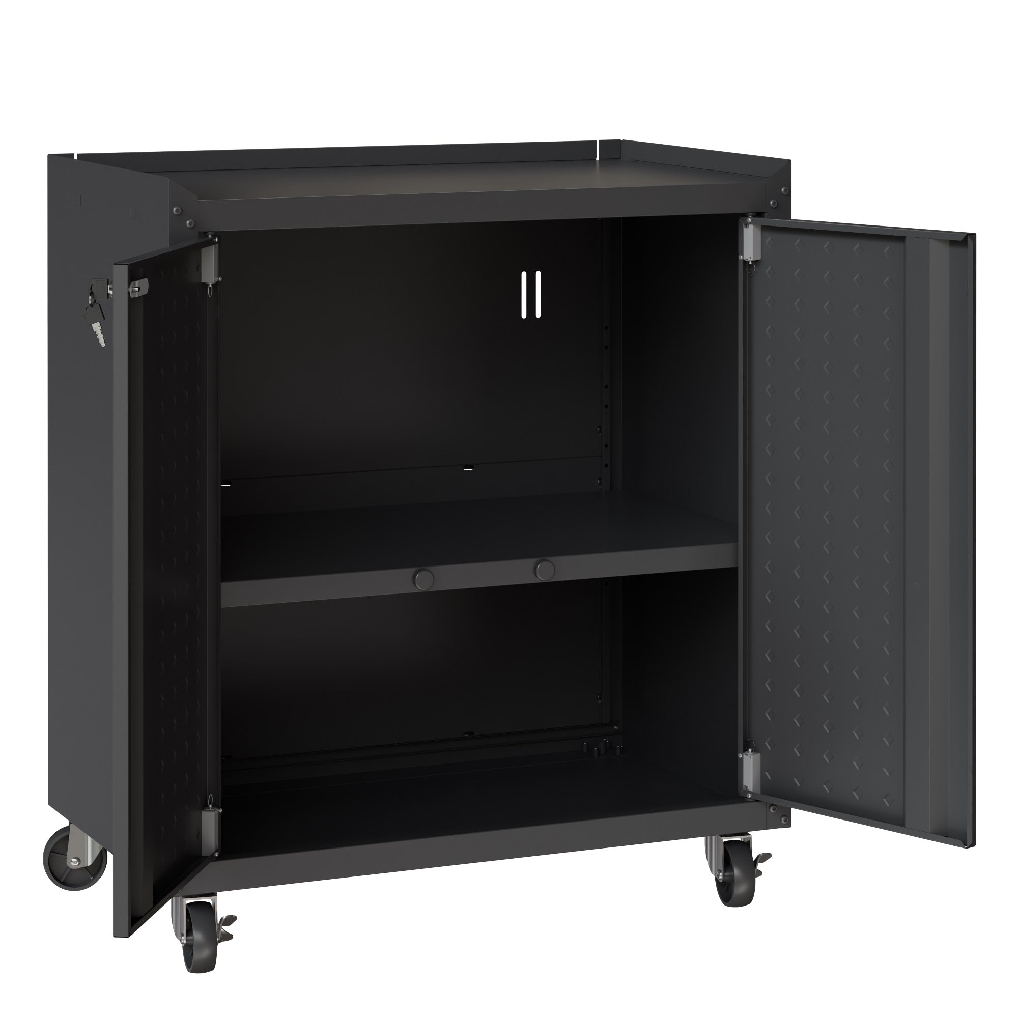 Rolling Garage Cabinet in Charcoal Gray