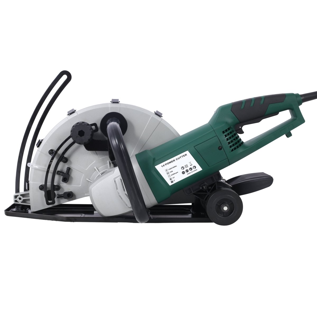 Portable 14" Wet/Dry Electric Corded Circular Concrete Saw/Power Angle Cutter 2600W w/Water Line & Guide Roller (With Blade)ETL certificate. - HomeDIYer