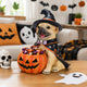 Halloween French Bulldog Figurine with Pumpkin Candy Bowl, Resin