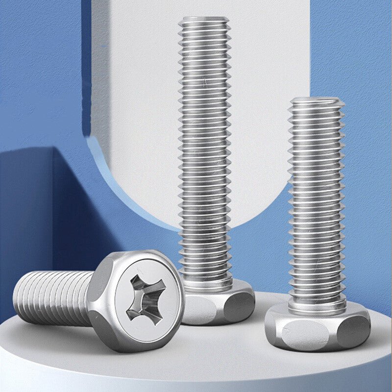 A2 Stainless Steel Hex Head Machine Screws – M3 M4 M5 M6 M8, Fully Threaded (304 Grade) - HomeDIYer