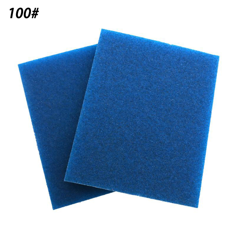 100x120mm Wet & Dry Sponge Blue Sandpaper Block 100#-240# Double Sided Polished