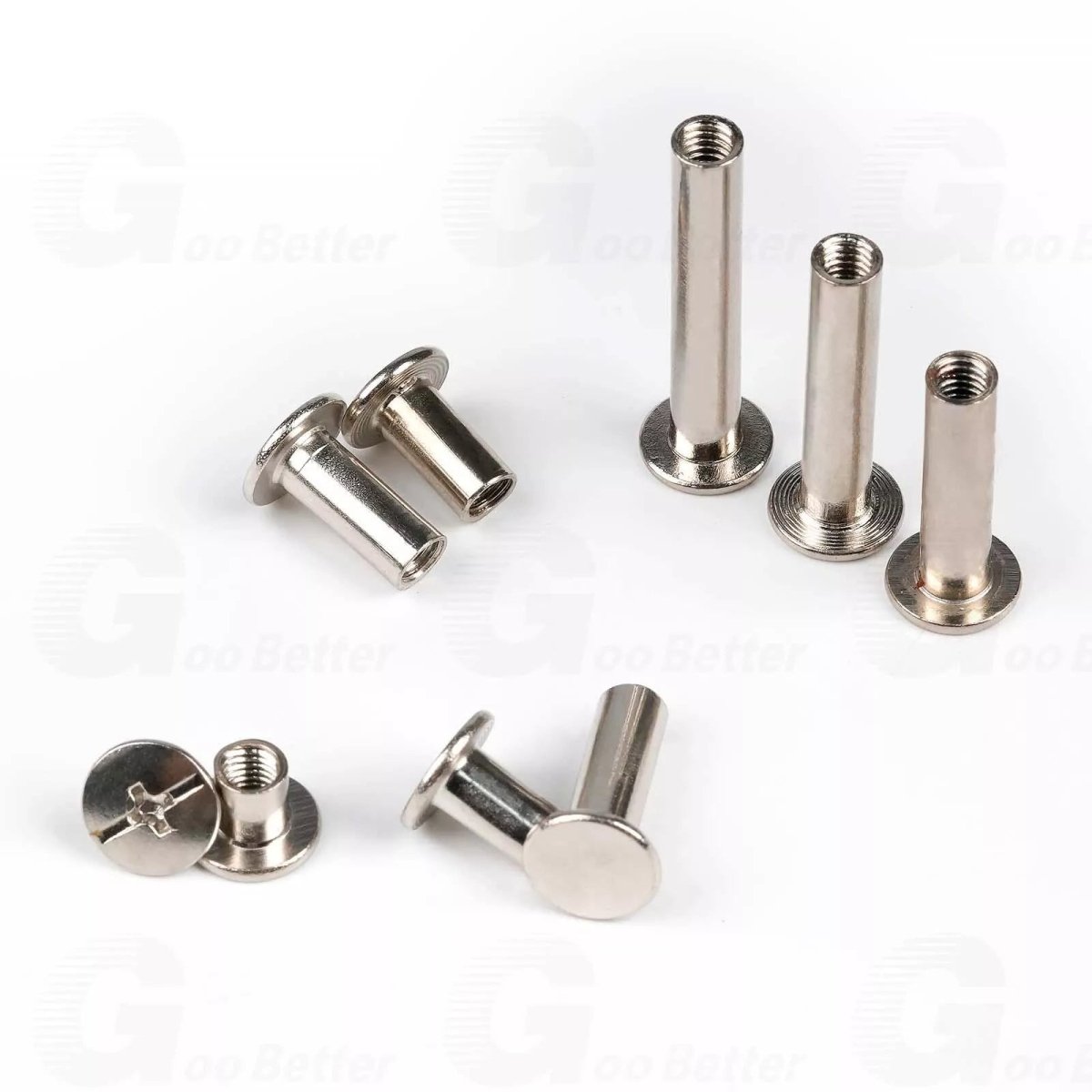 90pcs M5 Chicago Screw Set Binding Rivets Studs for Leather Craft Nickel Plating - HomeDIYer