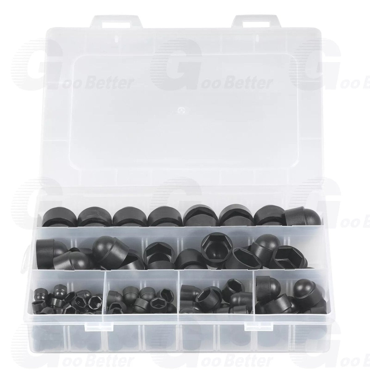 145pcs M4 - M12 Dome Hex Bolt Nut Head Caps Cover Against Protection Plastic Black - HomeDIYer