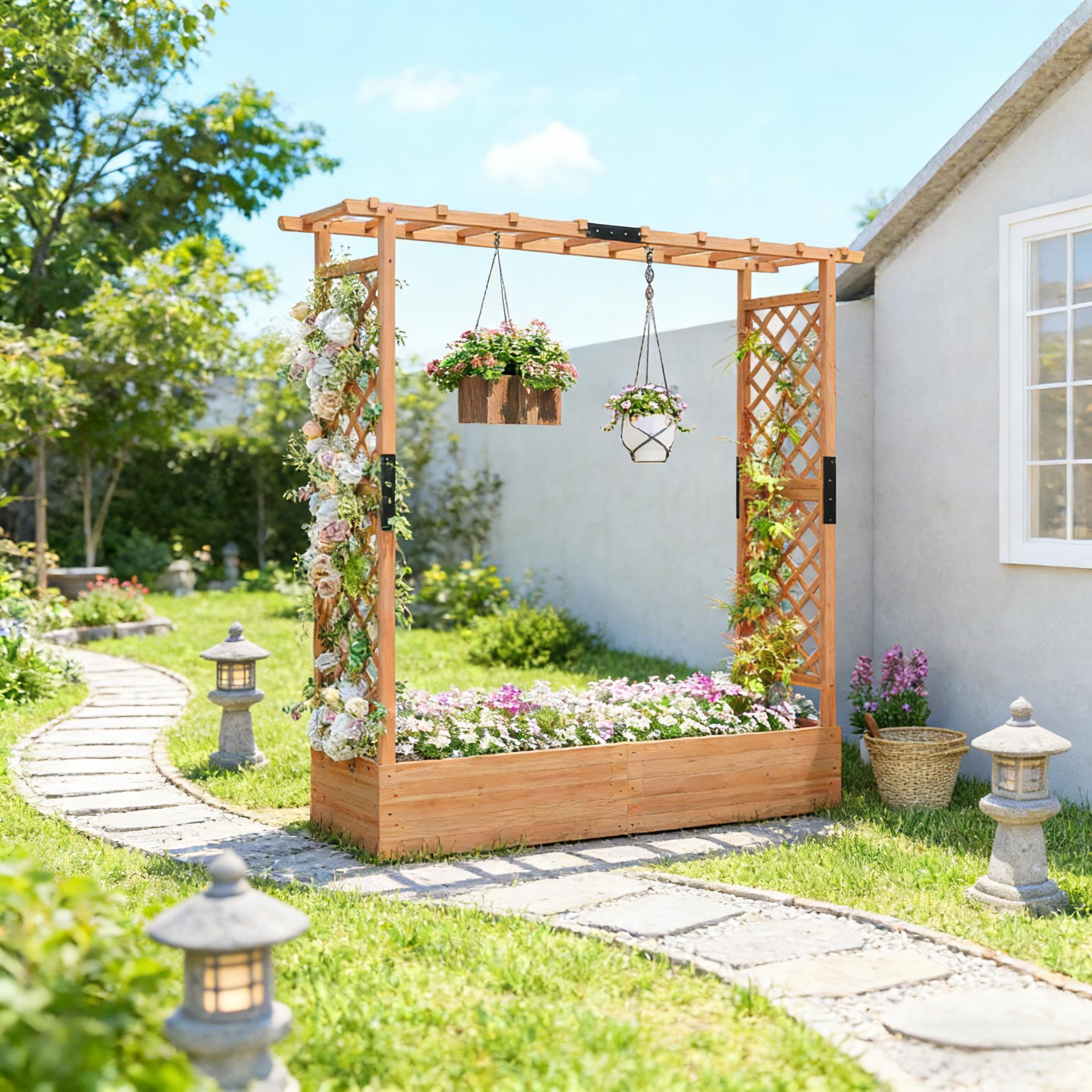 Trellis Planter Box,Wooden Planter Box