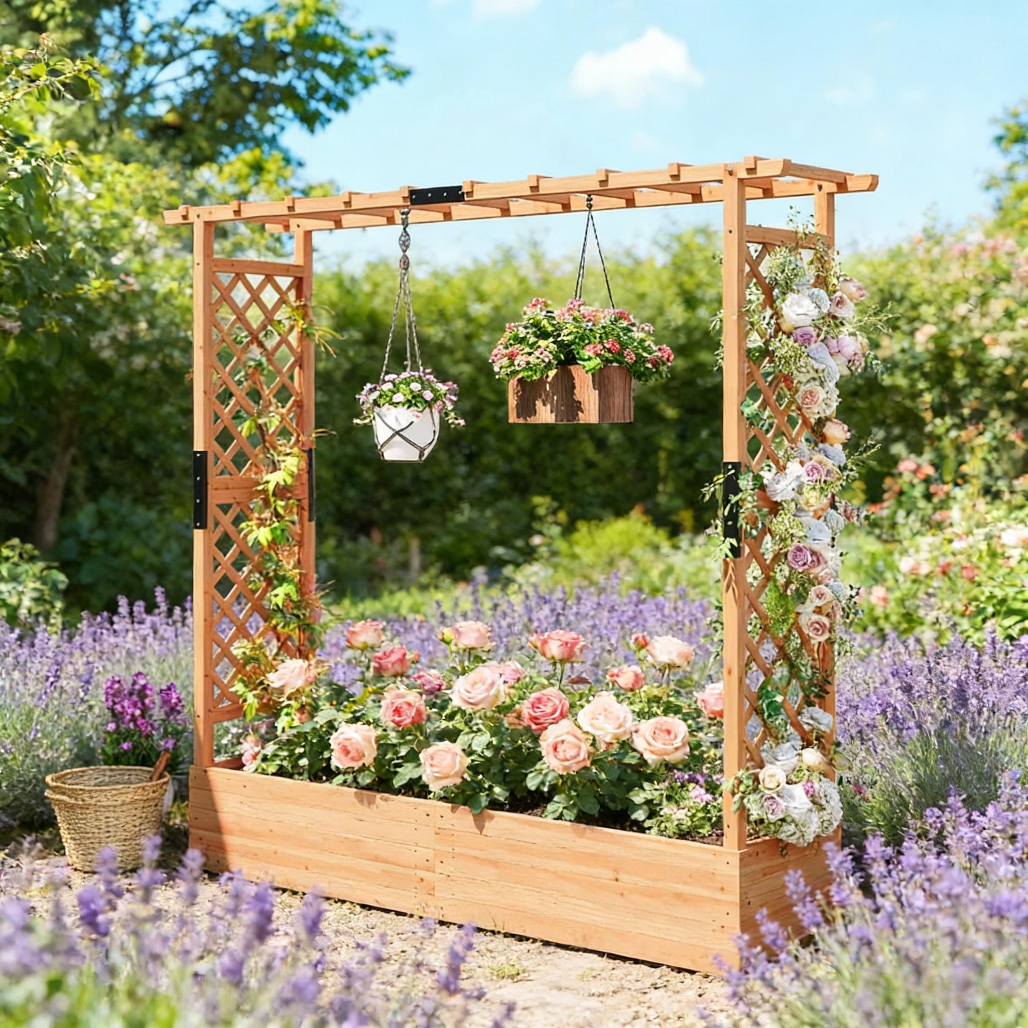 Trellis Planter Box,Wooden Planter Box
