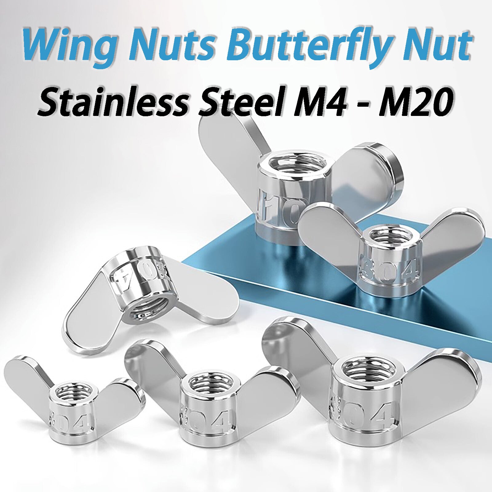 Wing Nuts A2 Stainless Steel Butterfly Nut to Fit Bolts & Screws M4 M5 M6 - M20