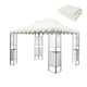 10x10 ft Double-Tiered Gazebo Replacement Canopy with Wavy Border, UV & Water Resistant – Beige