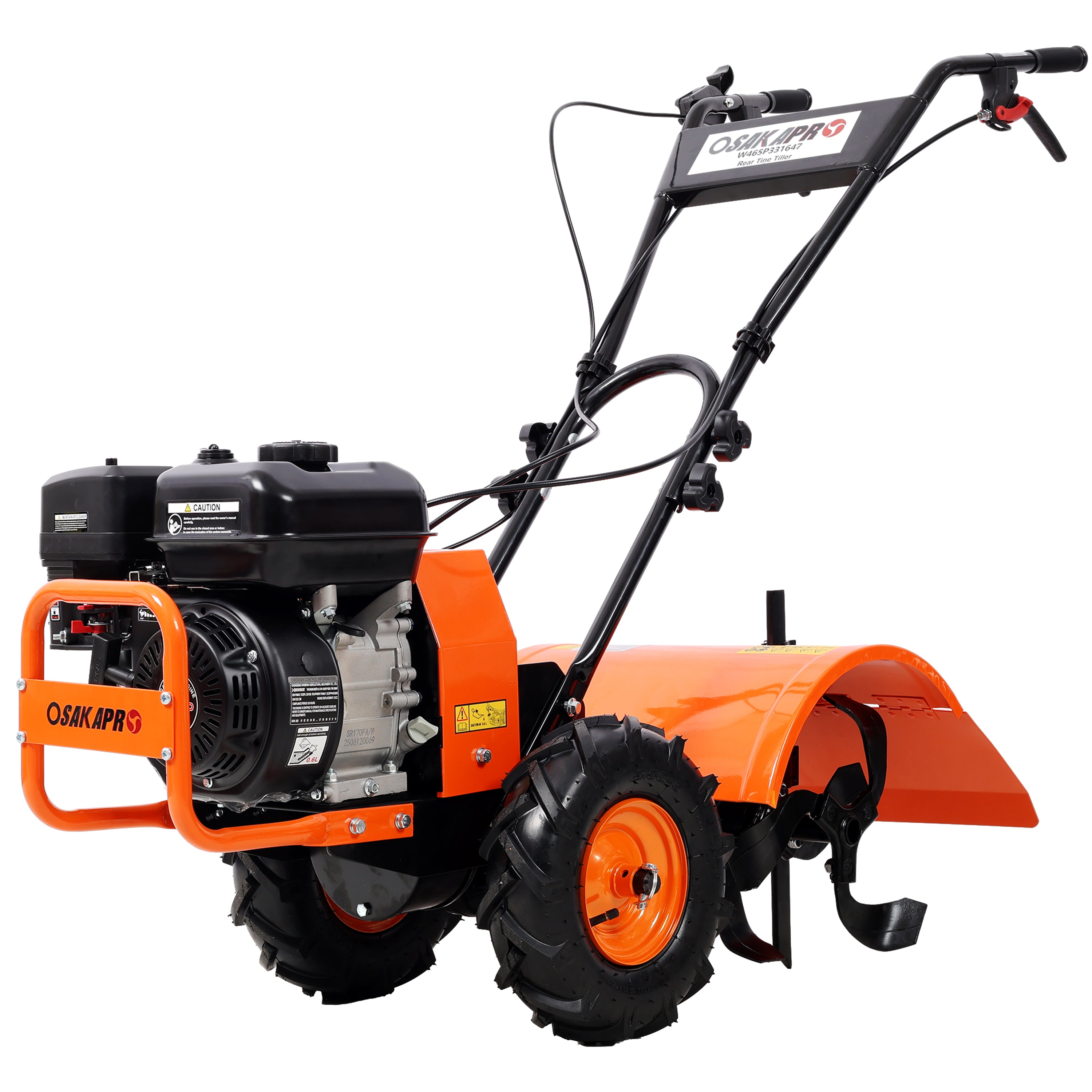 Heavy duty Power tiller, Rear Tine Tiller - 7HP Gas Engine 212CC, 20" Wide and 8" Deep Cultivator - Garden Soil Prep for Planters and Vegetable Beds and More.