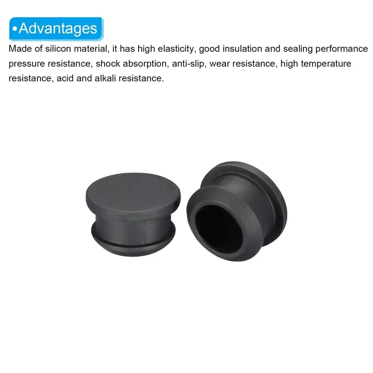 Black Snap - On Hole Plug Silicone Rubber Blanking Seal Bung Pipe Tube 2.5mm - 50mm - HomeDIYer