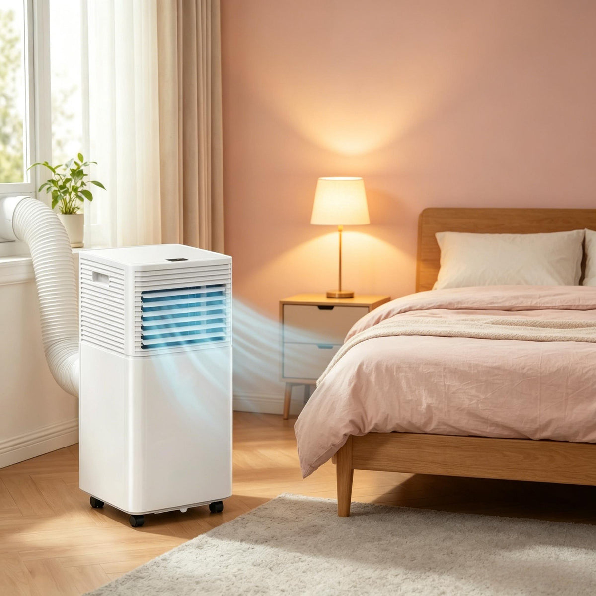 Portable Air Conditioner 10000 BTU 441 sq ft 4-in-1 Cool Dehumidify Fan Sleep 24H Timer ≤54dB White
