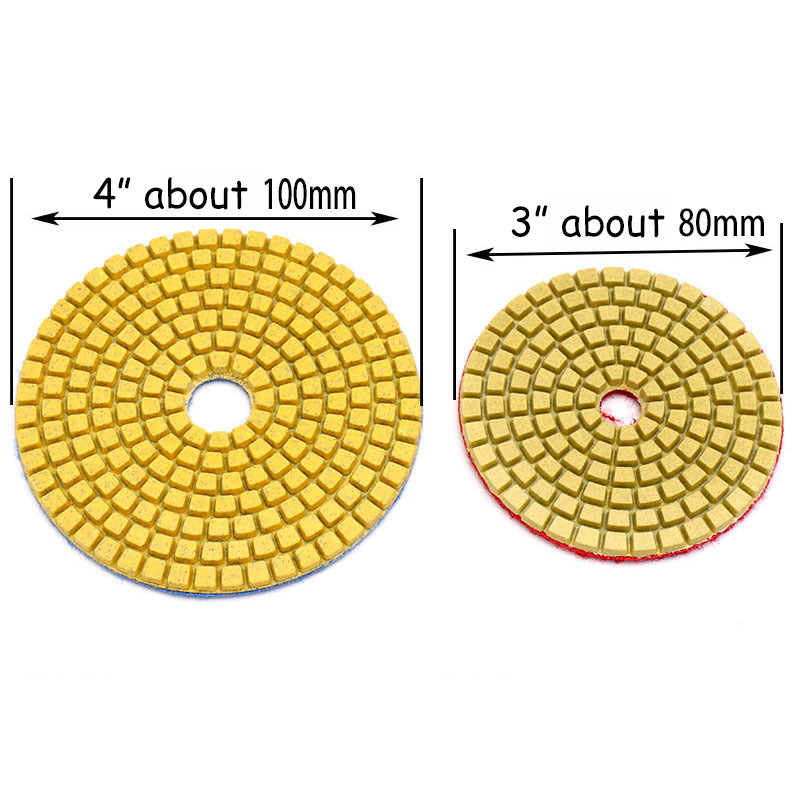 100mm 4"/75mm 3" Wet Diamond Polishing Pads Concrete Granite Marble 50-3000 Grit