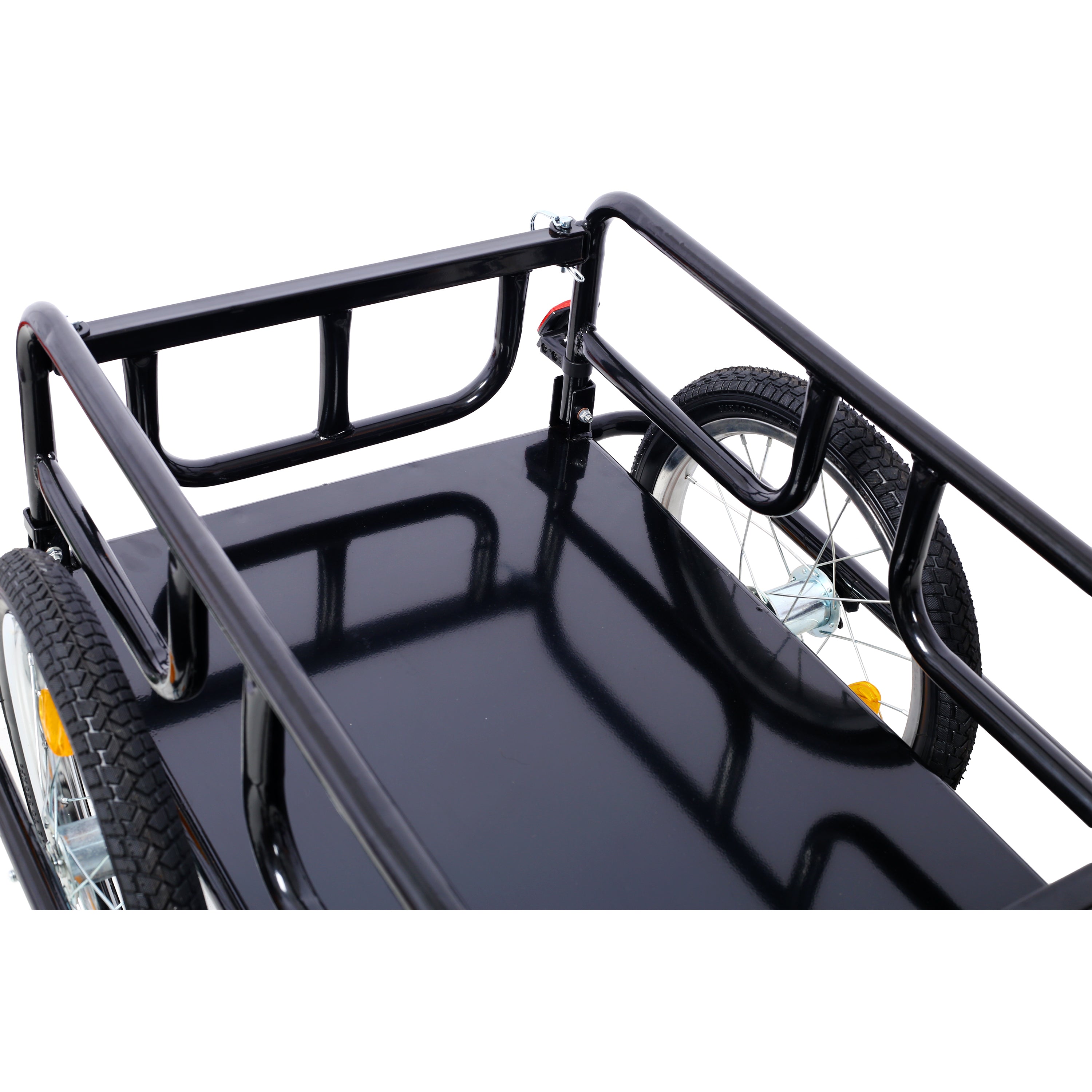 Foldable Bike Cargo Trailer with Universal Bike Hitch, Bicycle Wagon Trailer with 16" Wheels & Reflectors, Large Loading Bike Trailer Storage Cart