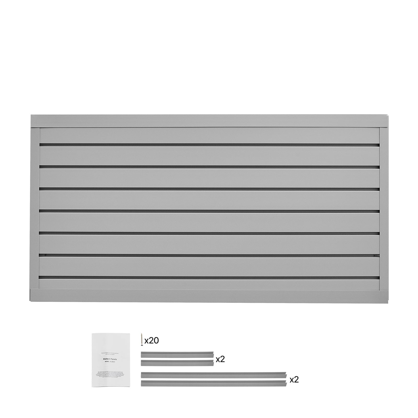 2 x 4 ft Slat Wall Paneling PVC Grey Garage Slatwall with Modular Design