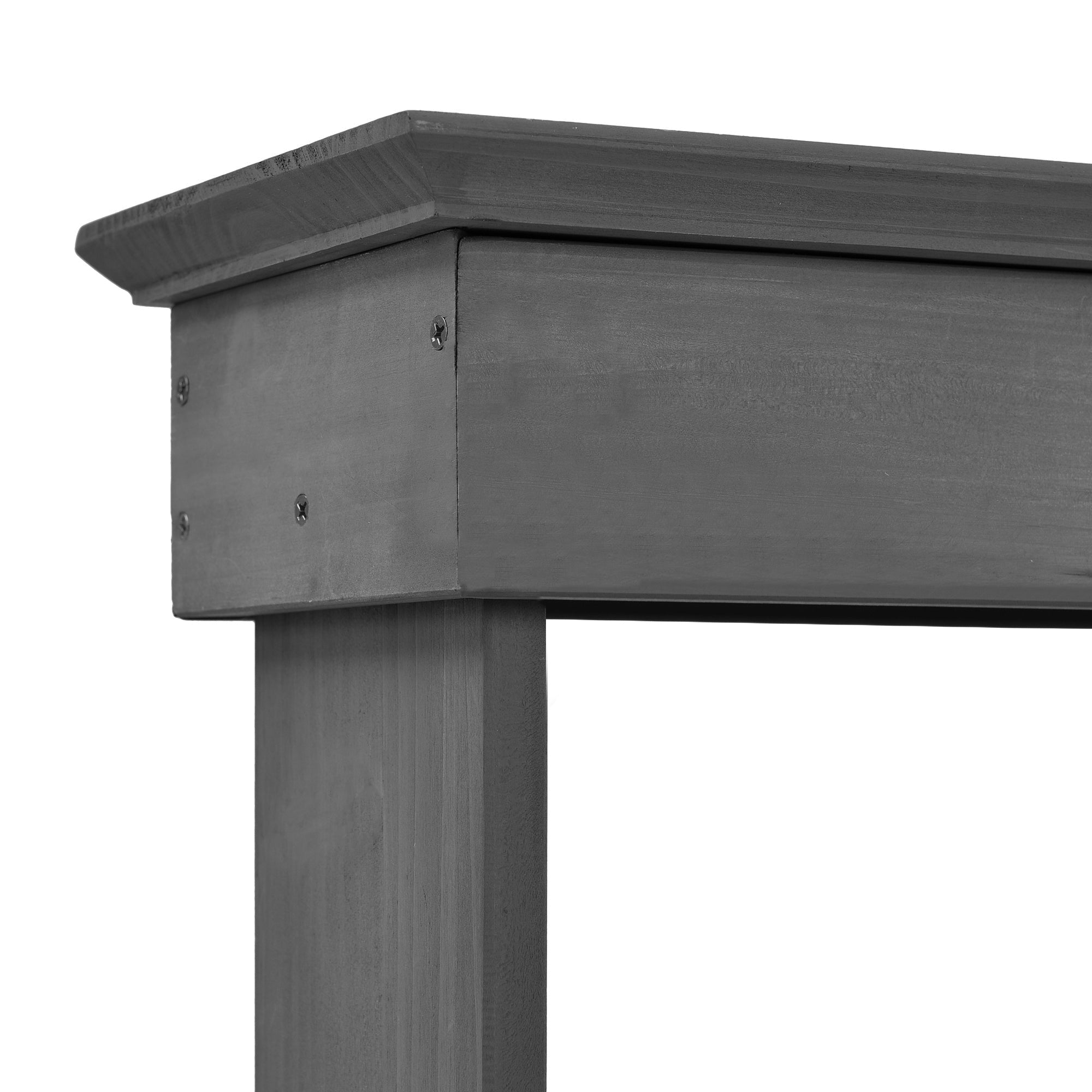 TOPMAX 66'' Large Outdoor Farmhouse Wooden Potting Bench Table, Garden Workstation with 2 Drawers,Cabinet and Open Shelves for Backyard, Mudroom, Gray