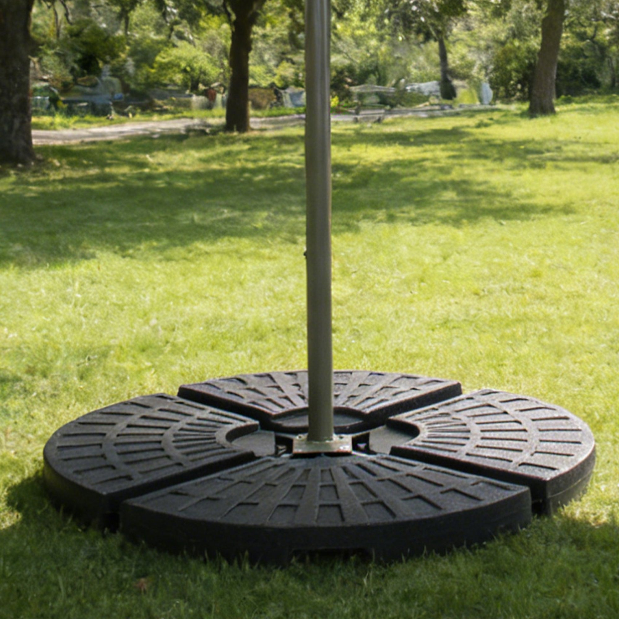 Fan-Style Cantilever Umbrella Weight Plates, 4-Panel HDPE, Refillable to 220 lbs, Black