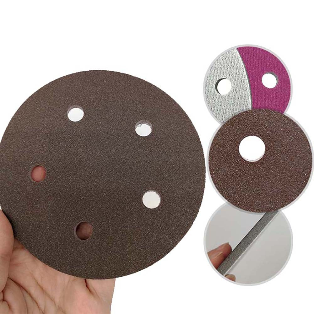 5"（125mm）Hook & Loop Sponge Sandpaper 5 Hole Red Sanding Discs 300 - 2000 Grit