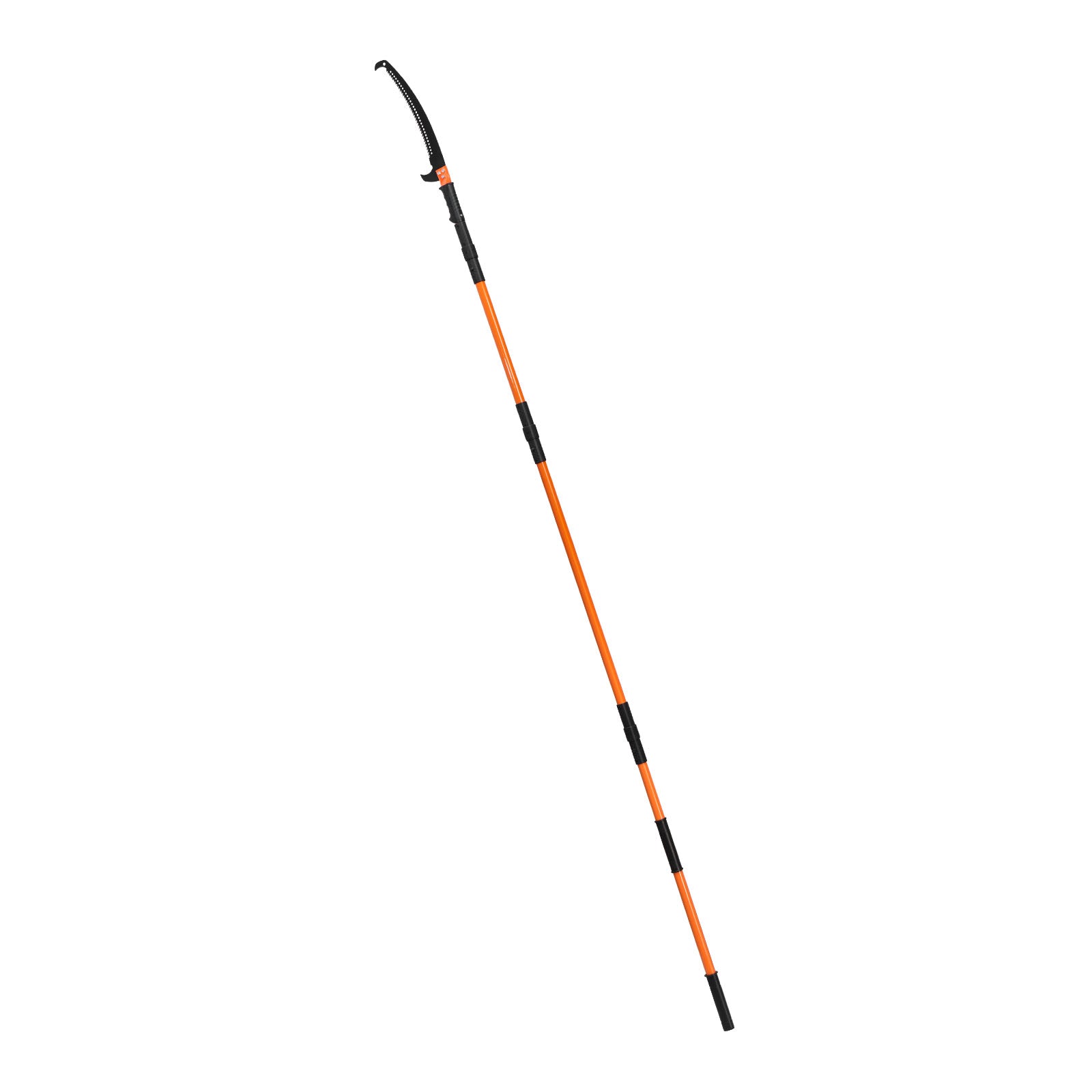 4.46–26.4 ft Manual Pole Saw – 2 Double-Hook 65Mn Blades + Push-Button Fiberglass Poles